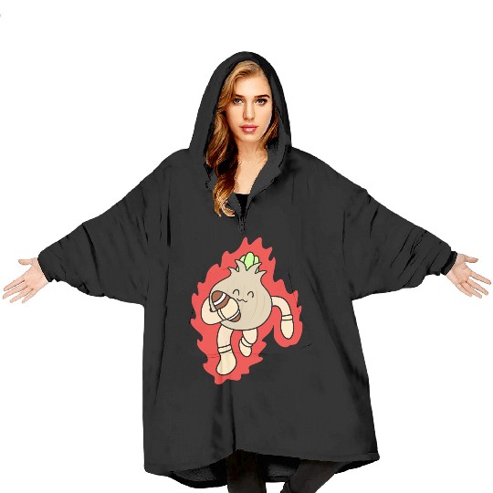 Cute rugby onion Blanket Hoodies