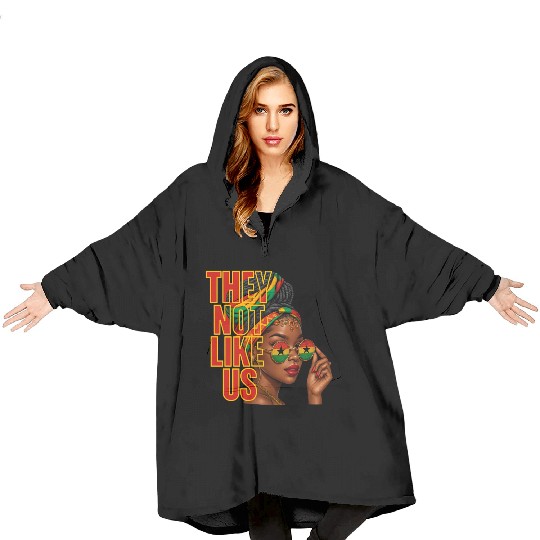 They Not Like Us Afro Queen Blanket Hoodies