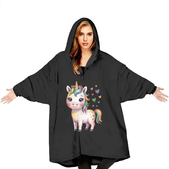Believe in Magic – Cute Rainbow Unicorn Fantasy Blanket Hoodies