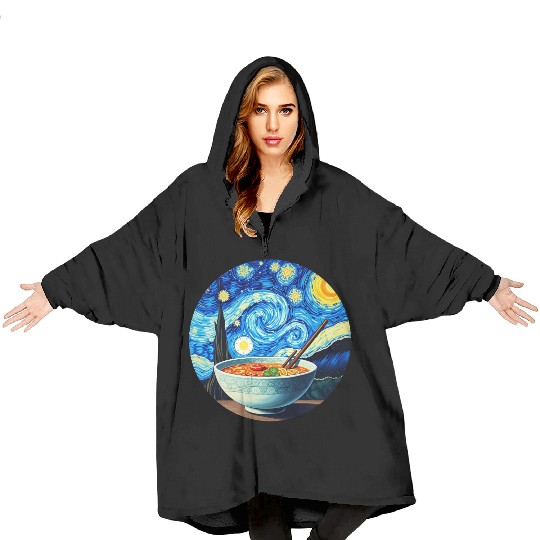 Van Gogh's Starry Night ramen noodle Bowl japanese Blanket Hoodies