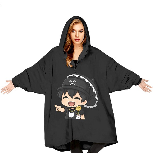 Chibi Joneda Laugh Blanket Hoodies