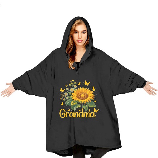 Grandma Sunflower Appreciation Design Blanket Hoodies