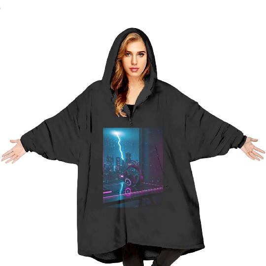 Cyberpunk Gaming Headset Blanket Hoodies