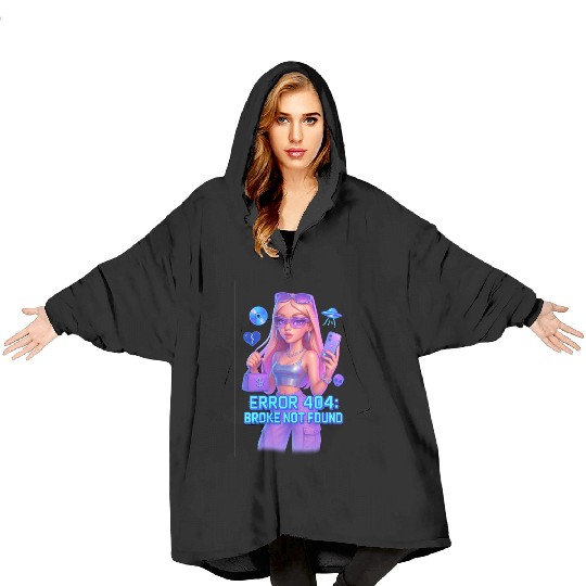 Y2K Rich Girl - ERROR 404 Bold Aesthetic Blanket Hoodies