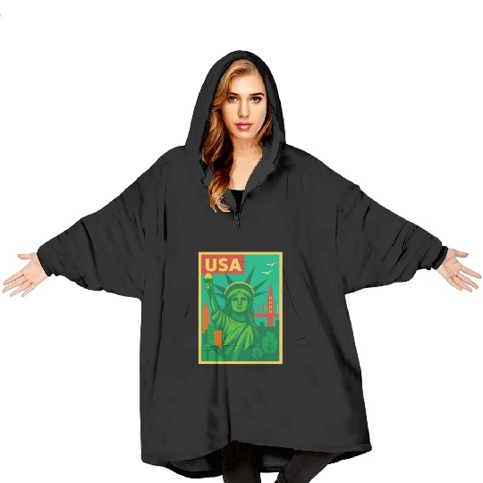 Iconic Statue of Liberty Urban Artwork  Blanket Hoodies