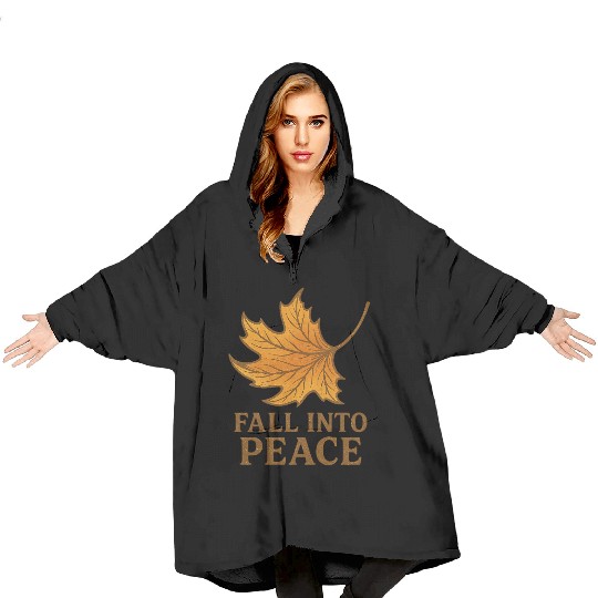 Autumn Leaf Peace Illustration Blanket Hoodies