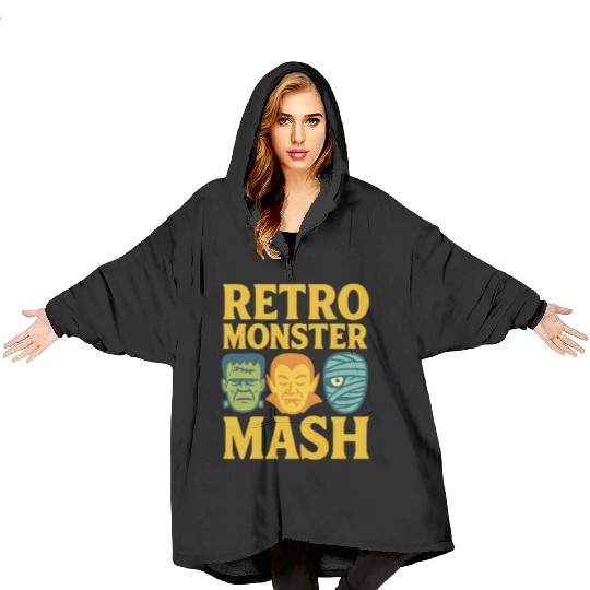 Retro Monster Mash Blanket Hoodies Design