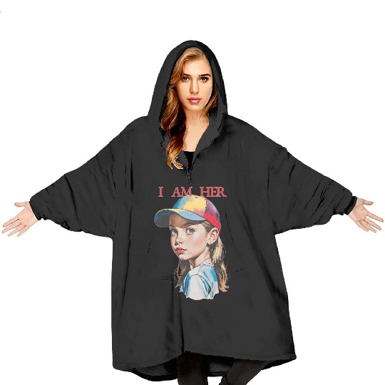 Women Empowerment Courageous Girl Blanket Hoodies
