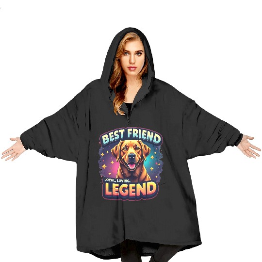 Loyal Labrador Dog Best Friend Illustration Blanket Hoodies
