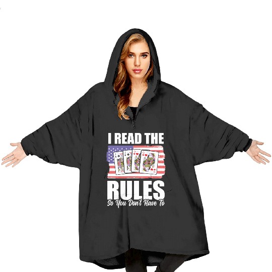 USA Flag Pinochle Rules Patriotic Card Games Blanket Hoodies