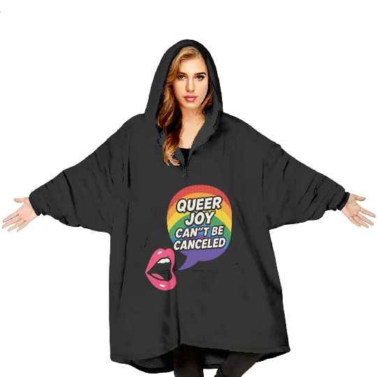 Queer Pride Queer Joy LGBTQ+ Affirmation Trans Blanket Hoodies