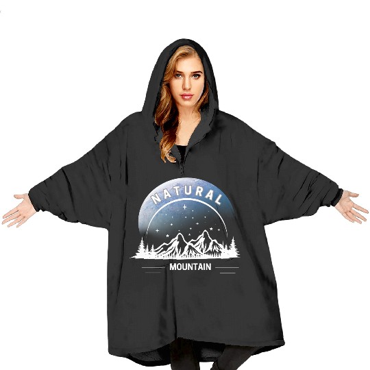 Natural Mountain Wilderness Design Blanket Hoodies