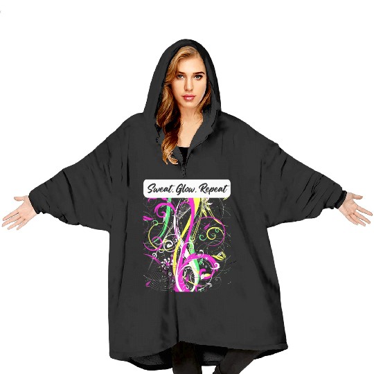 Neon Rave Dance & Fitness Blanket Hoodies