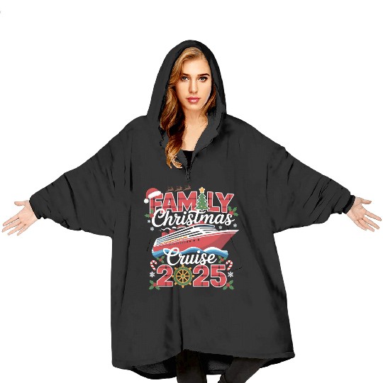 Family Christmas Cruise 2025 Design Blanket Hoodies