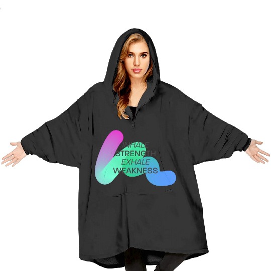 Inspirational Breath Motivation Design Blanket Hoodies