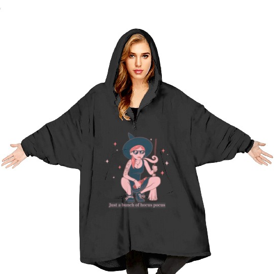 Witch Girl Hocus Pocus Illustration Blanket Hoodies