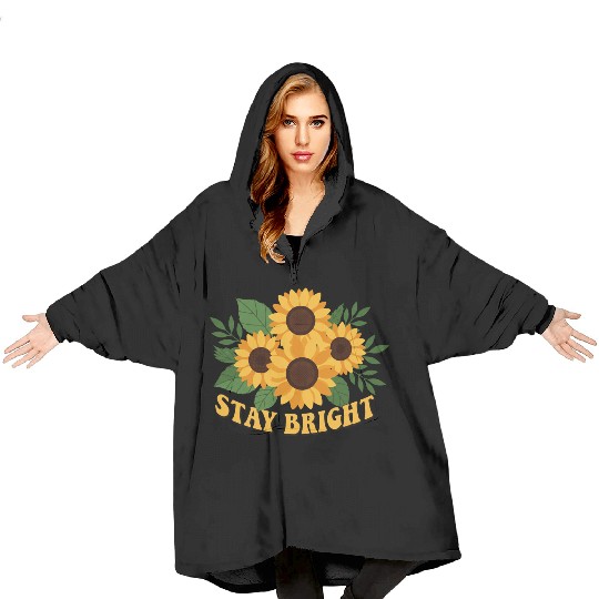 Sunflower Blossom Inspirational Design Blanket Hoodies
