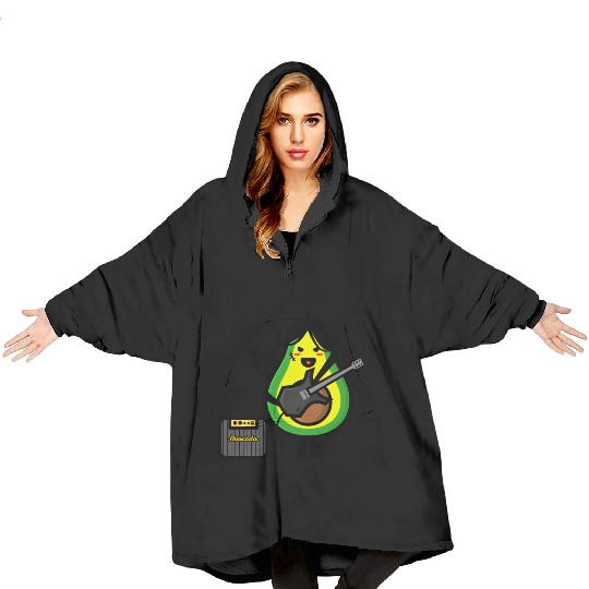 Avocado Guitar Rock Design Blanket Hoodies