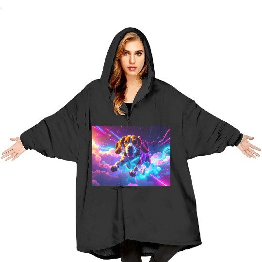 Cyberpunk Beagle Blanket Hoodies