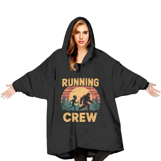 Running Crew Bigfoot and Alien Design Blanket Hoodies