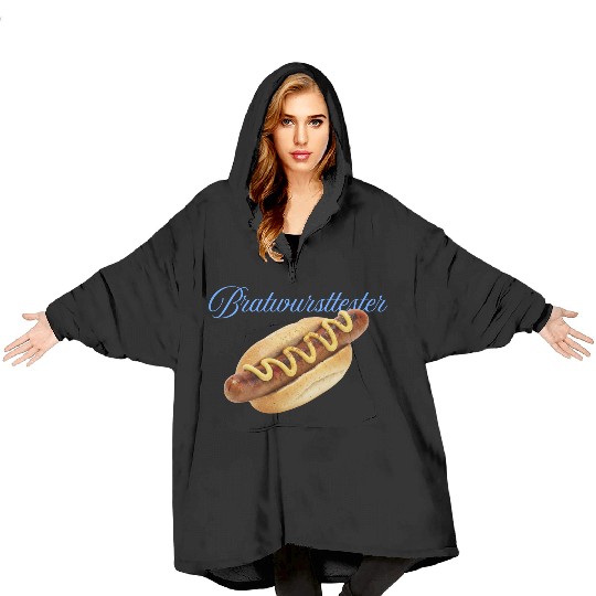 Hot Dog with Mustard Illustration Blanket Hoodies