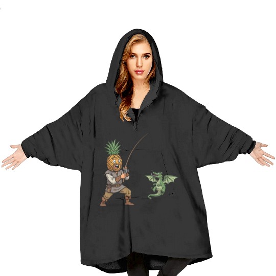Tropical Fishing Adventure Illustration Blanket Hoodies