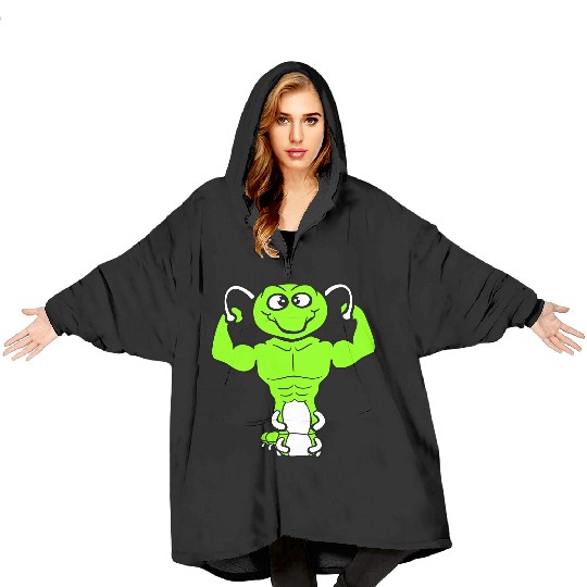 Caterpillar Bodybuilder Muscle Building Strong Fit Blanket Hoodies