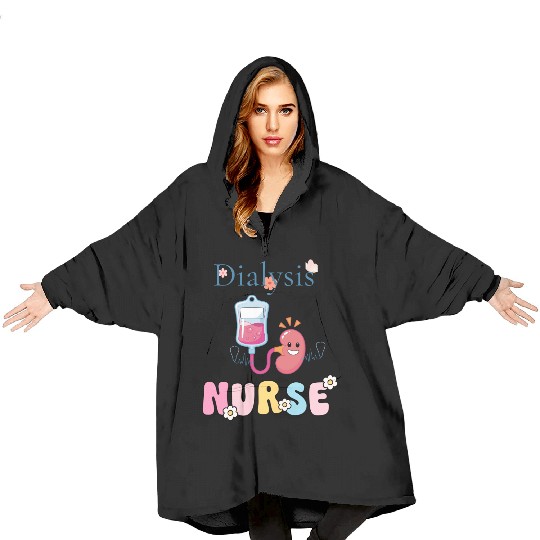 Dialysis Nurse Illustration Blanket Hoodies