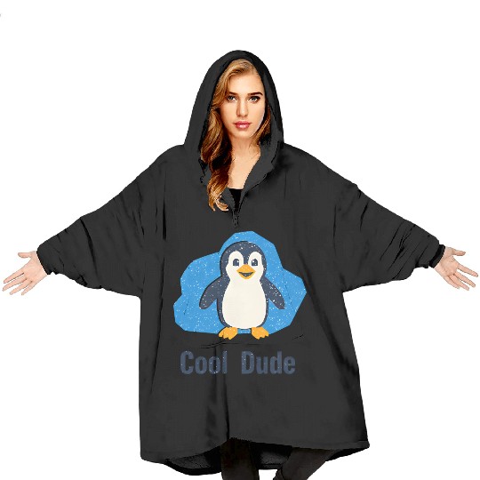 Arctic Penguin with Snow Effect Blanket Hoodies
