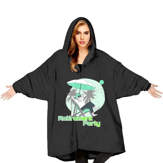 Relaxing Retirement Party Illustration Blanket Hoodies
