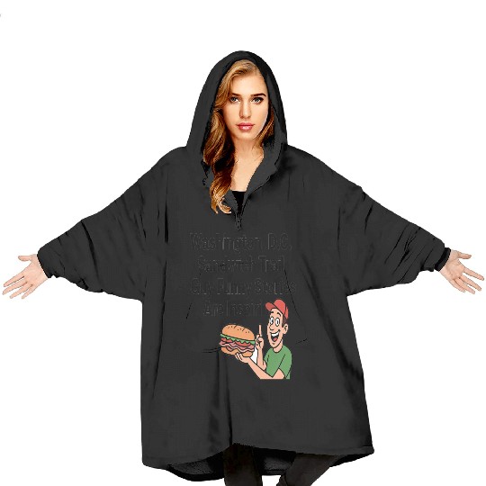 Washington DC Sandwich Throw Guy  Blanket Hoodies