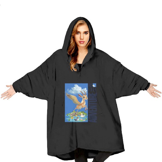 Flying Mythical Waterfowl with Adventure Theme Blanket Hoodies
