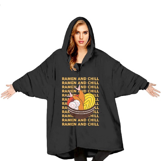 Ramen Bowl with Tempura and Noodles Blanket Hoodies