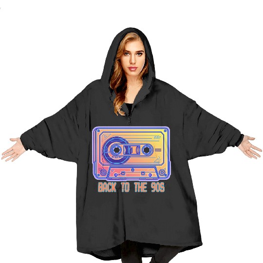 Back to the 90s Retro Cassette Tape Blanket Hoodies