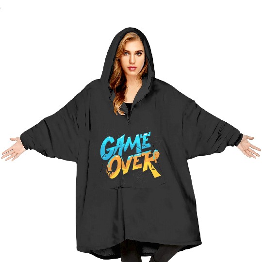 Graffiti Style Game Over Design Blanket Hoodies