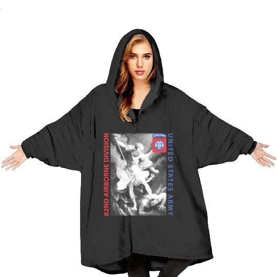 82nd Airborne - Saint Michael Blanket Hoodies