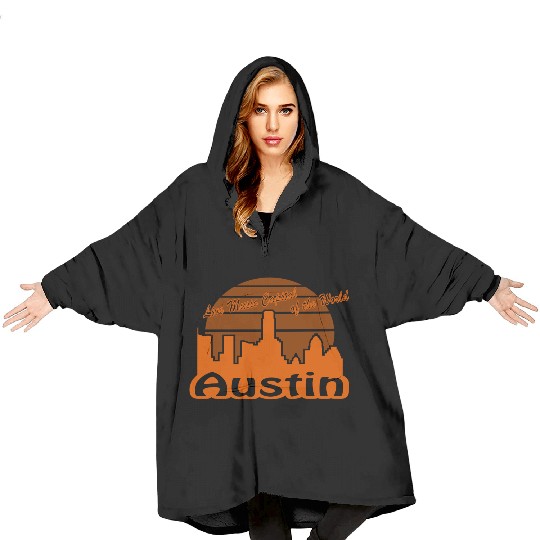 Austin Texas burnt orange Blanket Hoodies