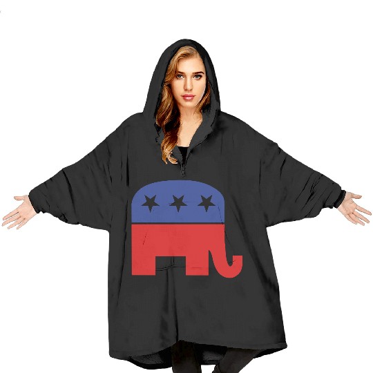 Republican elephant Blanket Hoodies