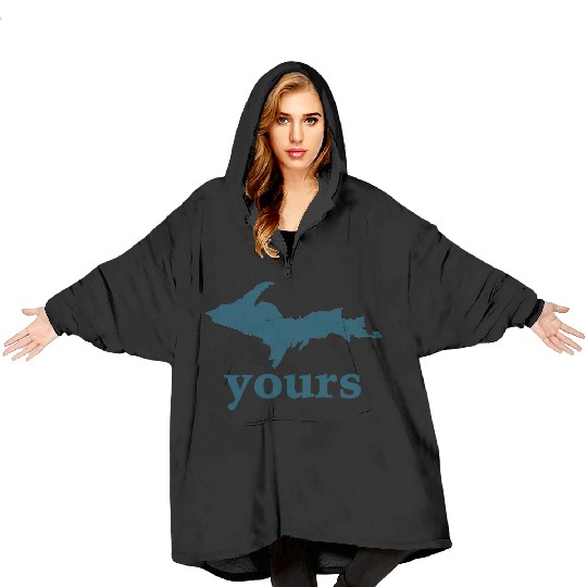 Up Yours Michigan Funny Upper Peninsula Apparel Blanket Hoodies