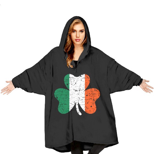 Ireland Shamrock Blanket Hoodies
