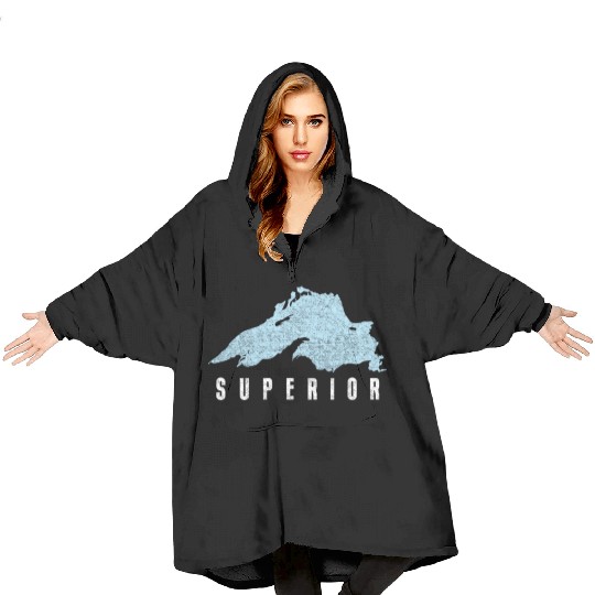 Lake Superior Great Lakes Blanket Hoodies