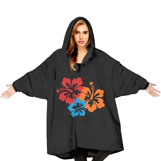 Icon Hibiscus Flowers 2b Blanket Hoodies
