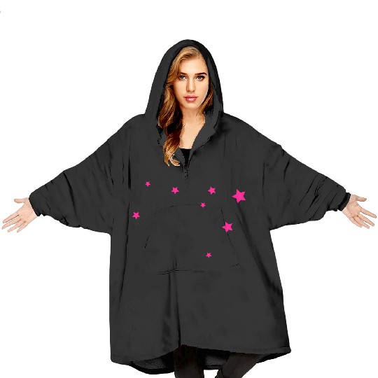 Stars, Pink, Bling Bling, Hen Nights Blanket Hoodies