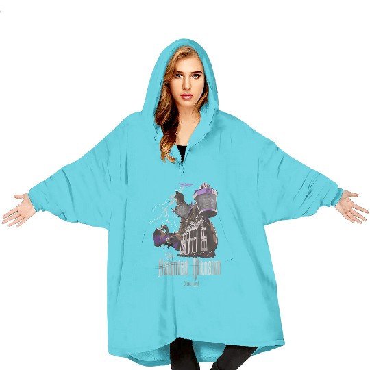 Hatbox Ghost Haunted Mansion Blanket Hoodies, Mickey & friends Oogie Boogie Man Halloween Family Group Matching Blanket Hoodies