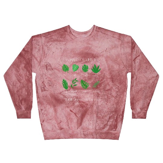 Philippians 4:8 Bible Verse and Plants Blast Sweatshirts