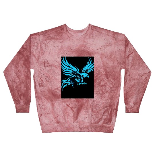 "Blue Tribal Eagle Art Design" Blast Sweatshirts