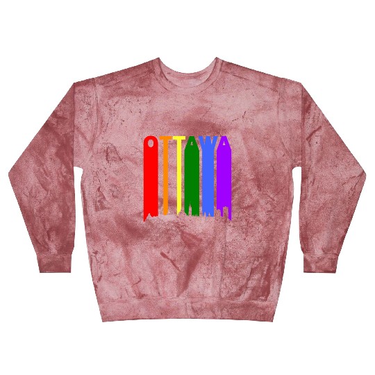 Ottawa Canada Rainbow Skyline LGBT Gay Pride Blast Sweatshirts