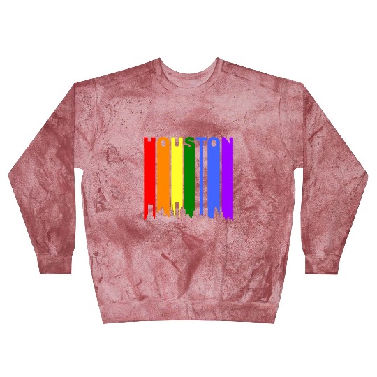 Houston Texas Rainbow Skyline LGBT Gay Pride Blast Sweatshirts