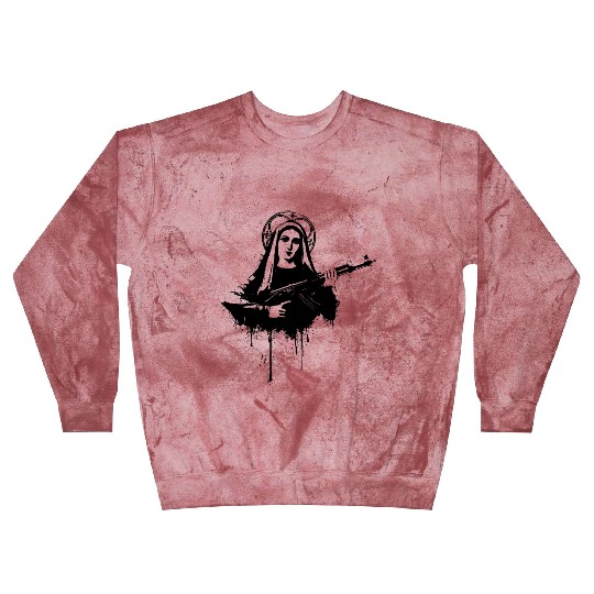 Virgin Mary with Kalashnikovs AK47 Blast Sweatshirts
