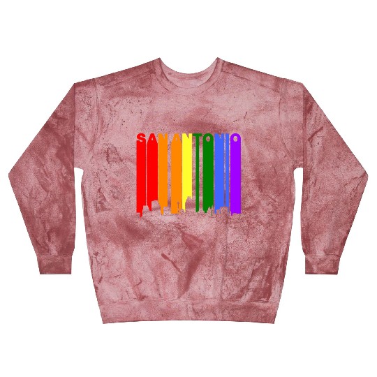 San Antonio Texas Gay Pride Rainbow Skyline Blast Sweatshirts